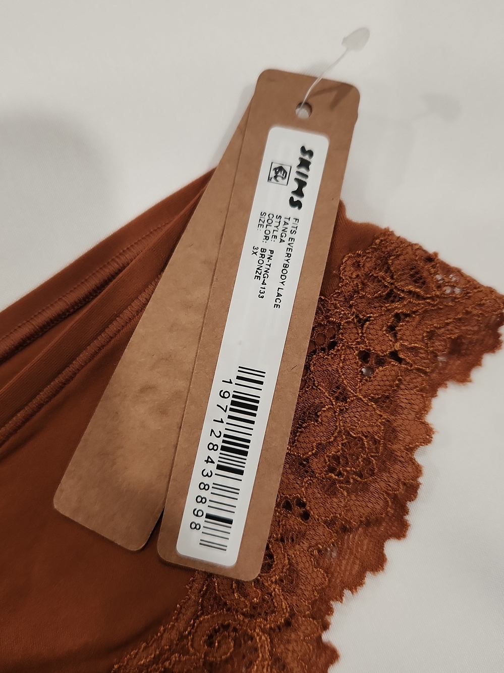 NWT SKIMS Fits Everybody Lace cheeky Brief Panties Bronze Brown Size 3X Plus